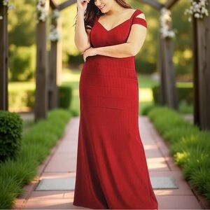 Emerald Sundae Red Bodycon Aline Maxi Dress Size 20